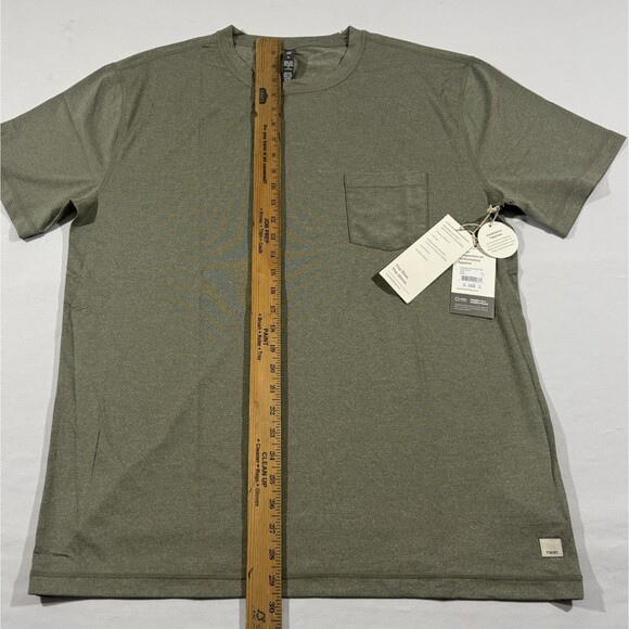 Vuori Shirt Mens Tradewind Green Performance Short Sleeve Crew Pocket Tee XL NWT - Picture 3 of 8